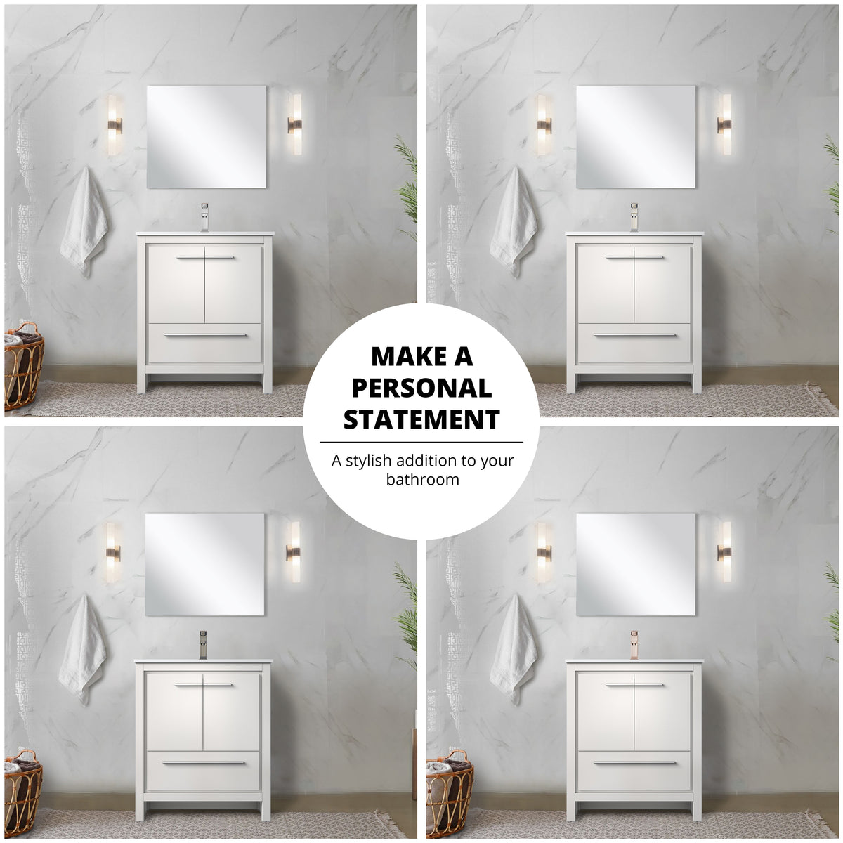 Lexora Lafarre 30 in. White Single Sink Bath Vanity