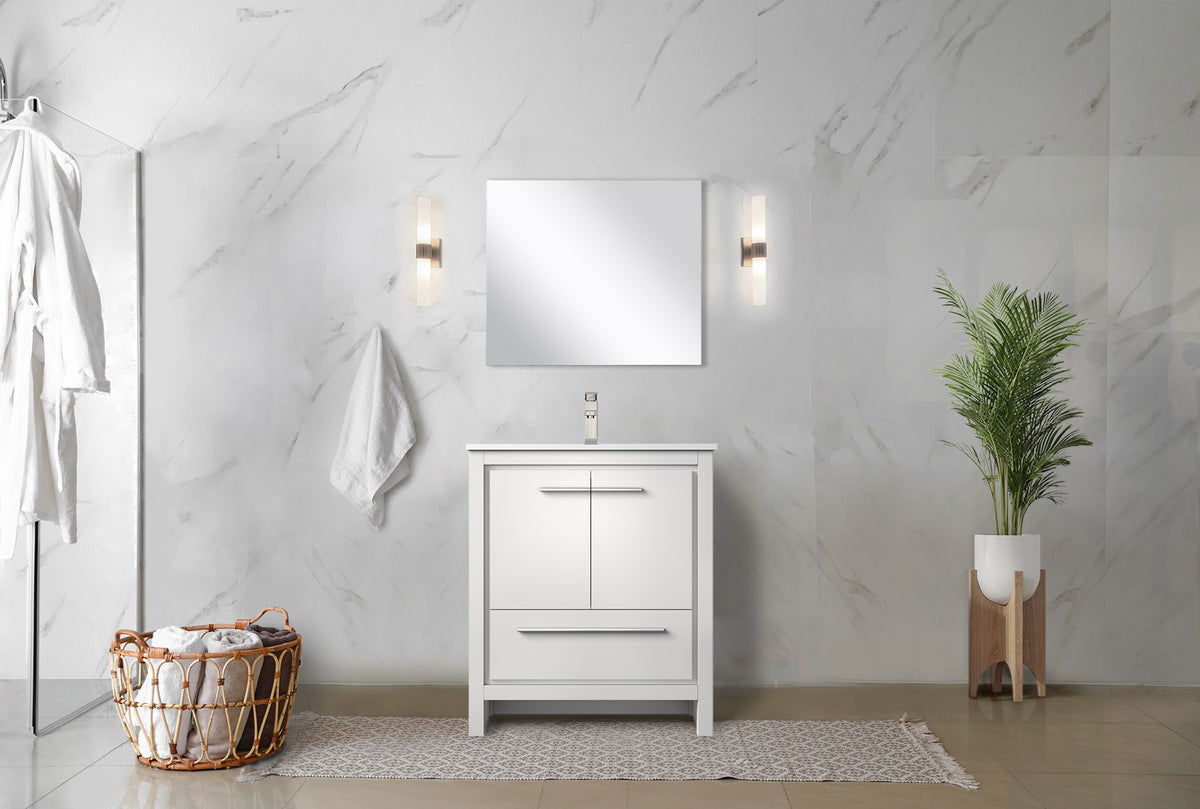 Lexora Lafarre 30 in. White Single Sink Bath Vanity