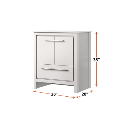 Lexora Lafarre 30 in. White Single Sink Bath Vanity