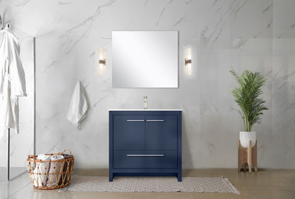 Lexora Lafarre 36 in. Navy Blue Single Sink Bath Vanity