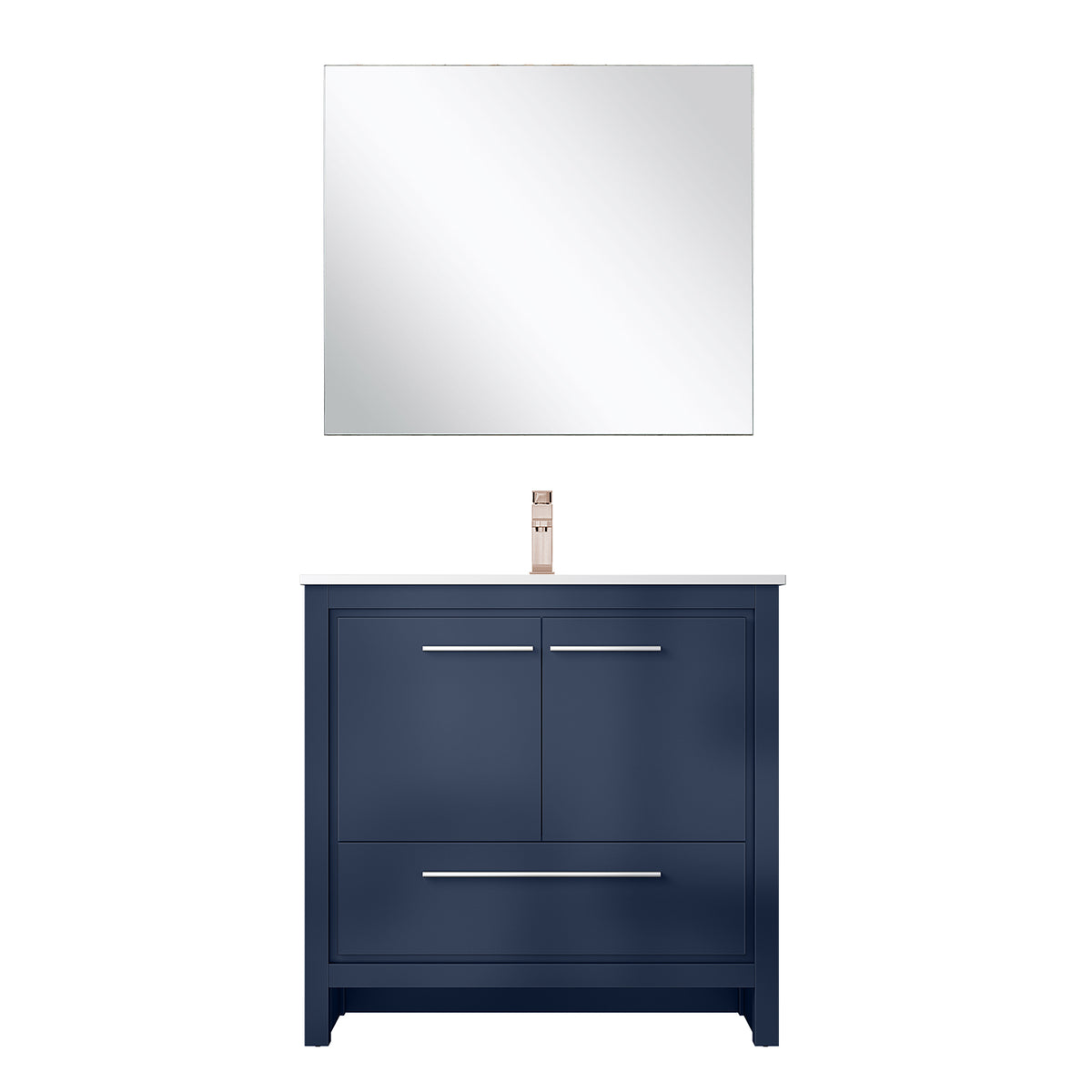 Lexora Lafarre 36 in. Navy Blue Single Sink Bath Vanity