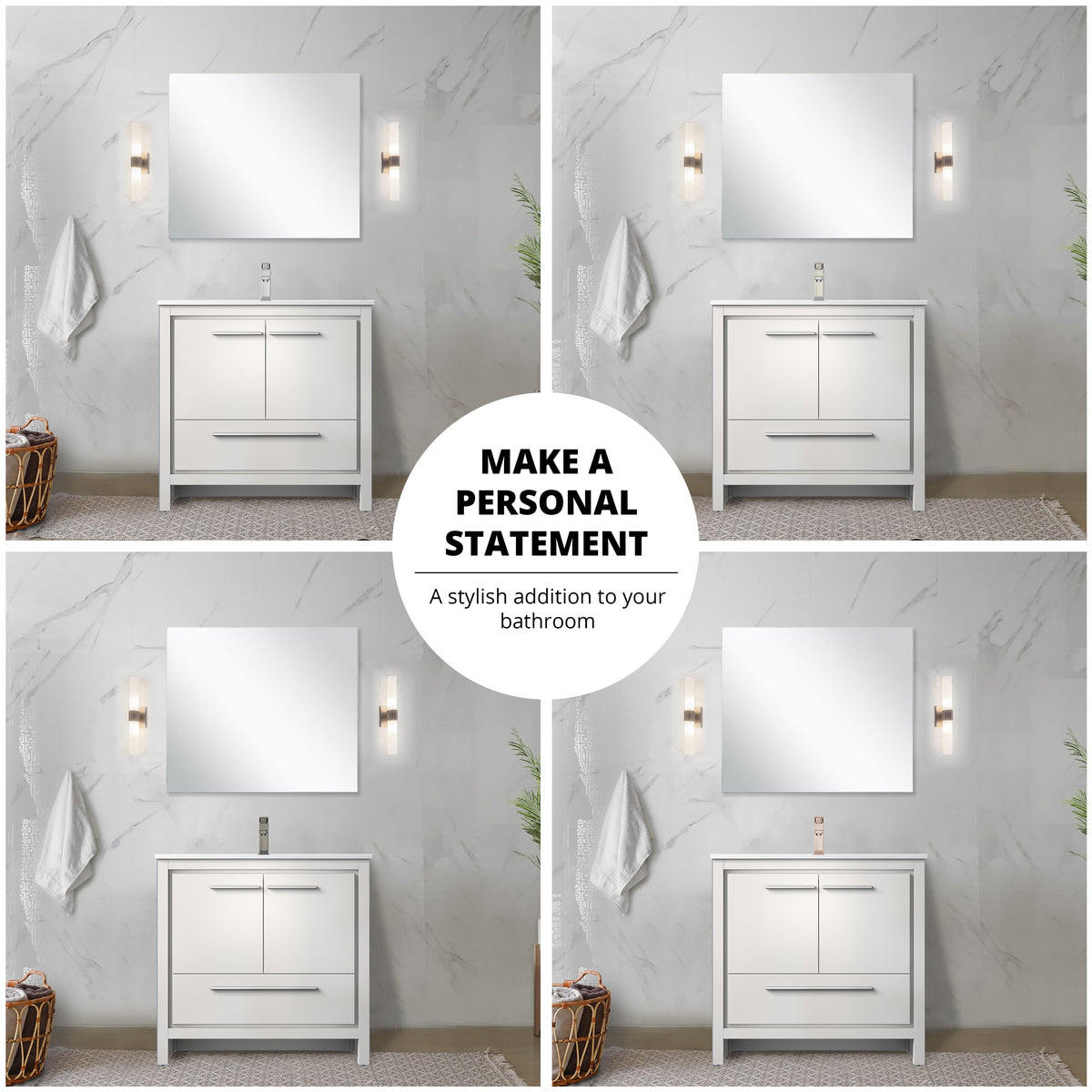 Lexora Lafarre 36 in. White Single Sink Bath Vanity
