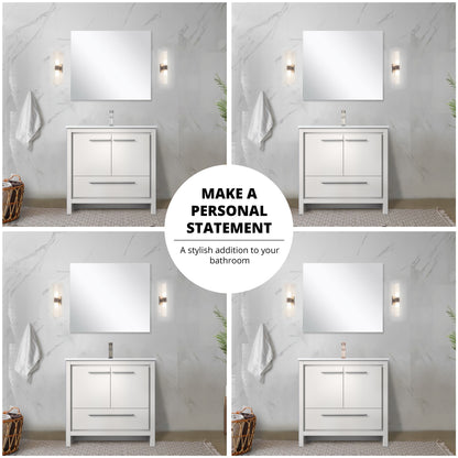 Lexora Lafarre 36 in. White Single Sink Bath Vanity