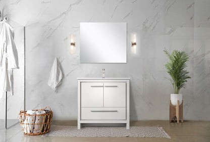 Lexora Lafarre 36 in. White Single Sink Bath Vanity