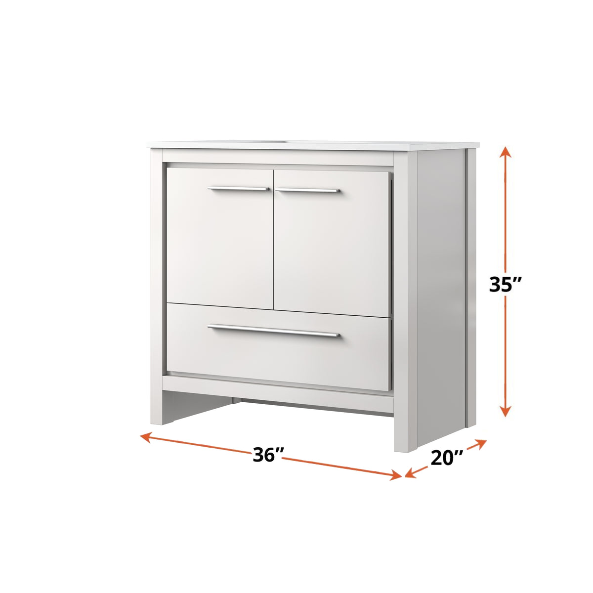Lexora Lafarre 36 in. White Single Sink Bath Vanity