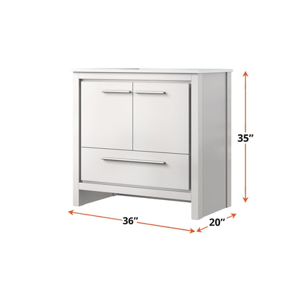 Lexora Lafarre 36 in. White Single Sink Bath Vanity