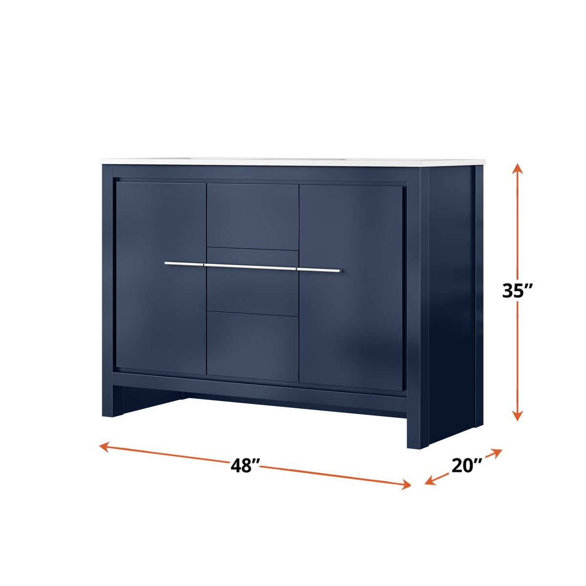 Lexora Lafarre 48 in. Navy Blue Double Sink Bath Vanity