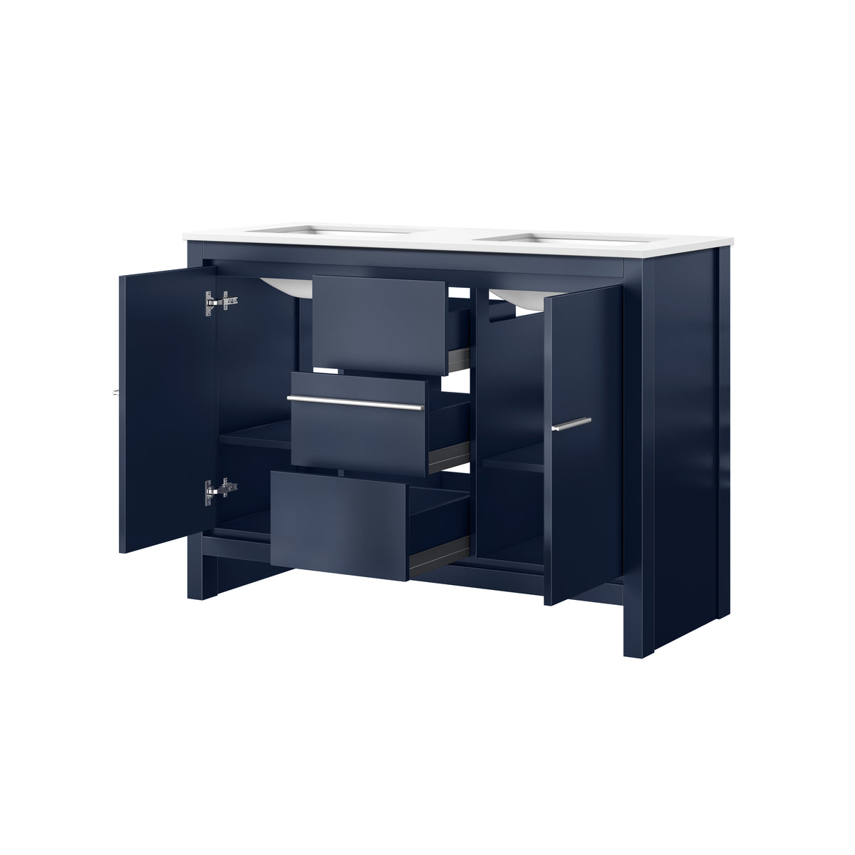 Lexora Lafarre 48 in. Navy Blue Double Sink Bath Vanity