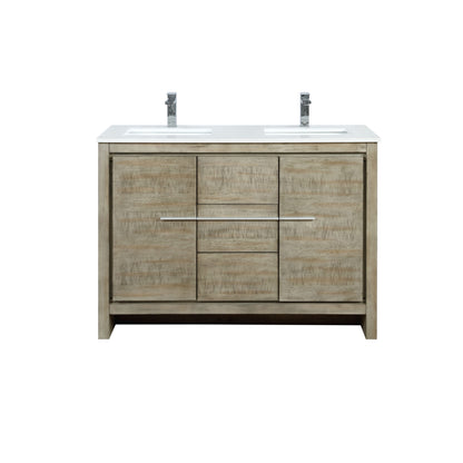 Lexora Lafarre 48 in. Rustic Acacia Double Sink Bath Vanity