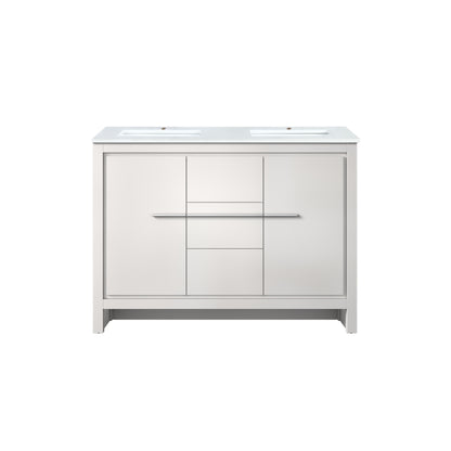 Lexora Lafarre 48 in. White Double Sink Bath Vanity