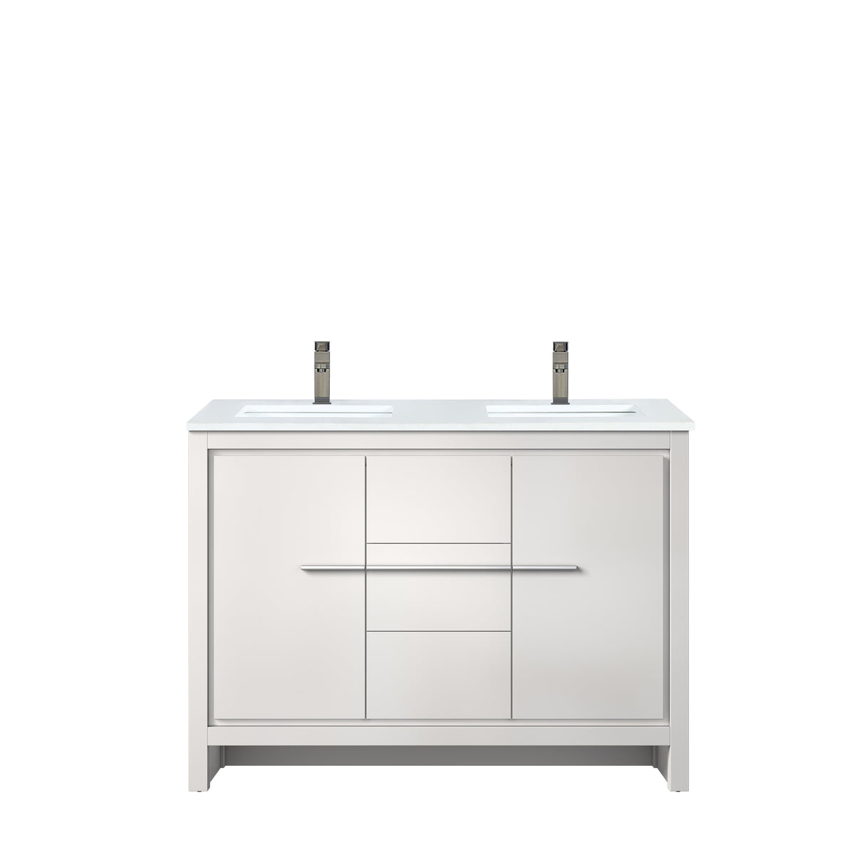 Lexora Lafarre 48 in. White Double Sink Bath Vanity
