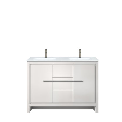 Lexora Lafarre 48 in. White Double Sink Bath Vanity
