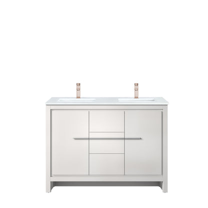 Lexora Lafarre 48 in. White Double Sink Bath Vanity