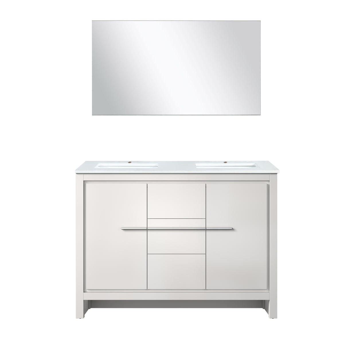 Lexora Lafarre 48 in. White Double Sink Bath Vanity