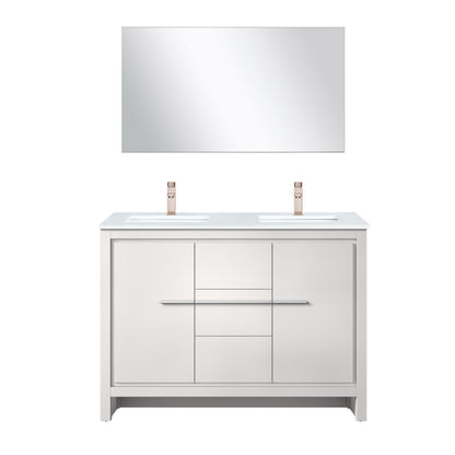 Lexora Lafarre 48 in. White Double Sink Bath Vanity