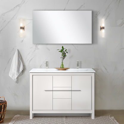 Lexora Lafarre 48 in. White Double Sink Bath Vanity