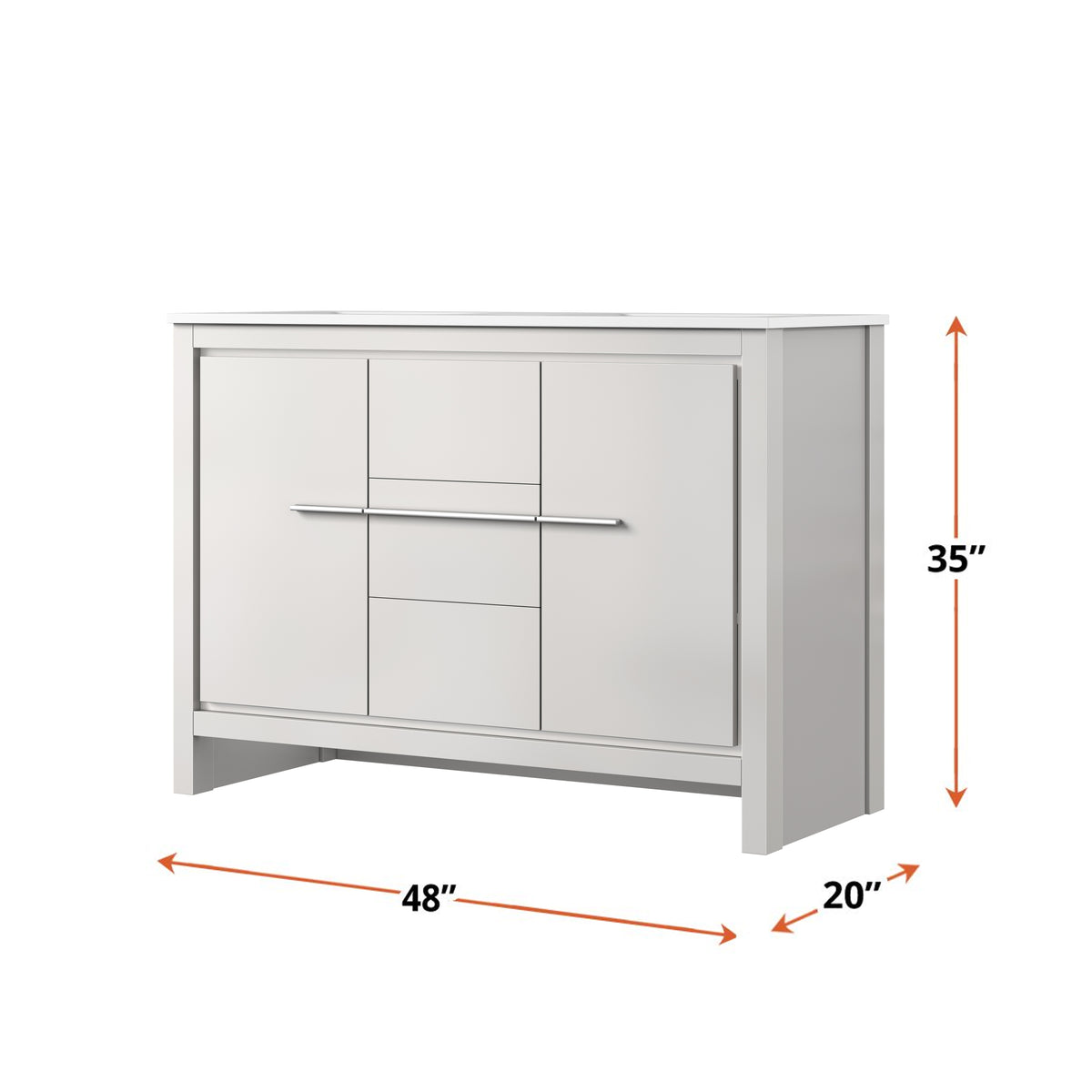 Lexora Lafarre 48 in. White Double Sink Bath Vanity