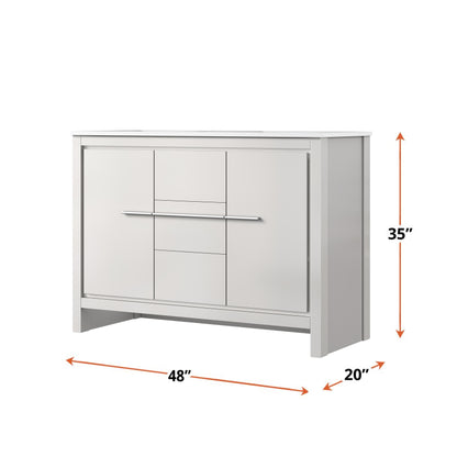 Lexora Lafarre 48 in. White Double Sink Bath Vanity