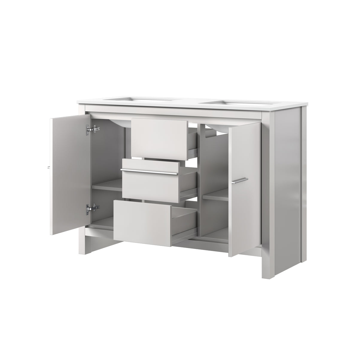 Lexora Lafarre 48 in. White Double Sink Bath Vanity
