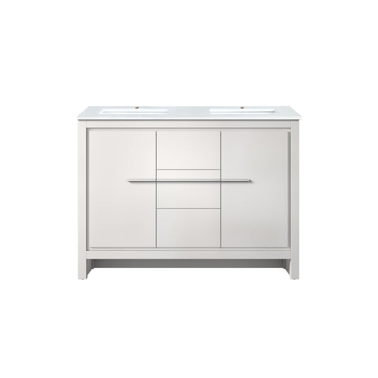 Lexora Lafarre 48 in. White Double Sink Bath Vanity