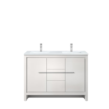 Lexora Lafarre 48 in. White Double Sink Bath Vanity