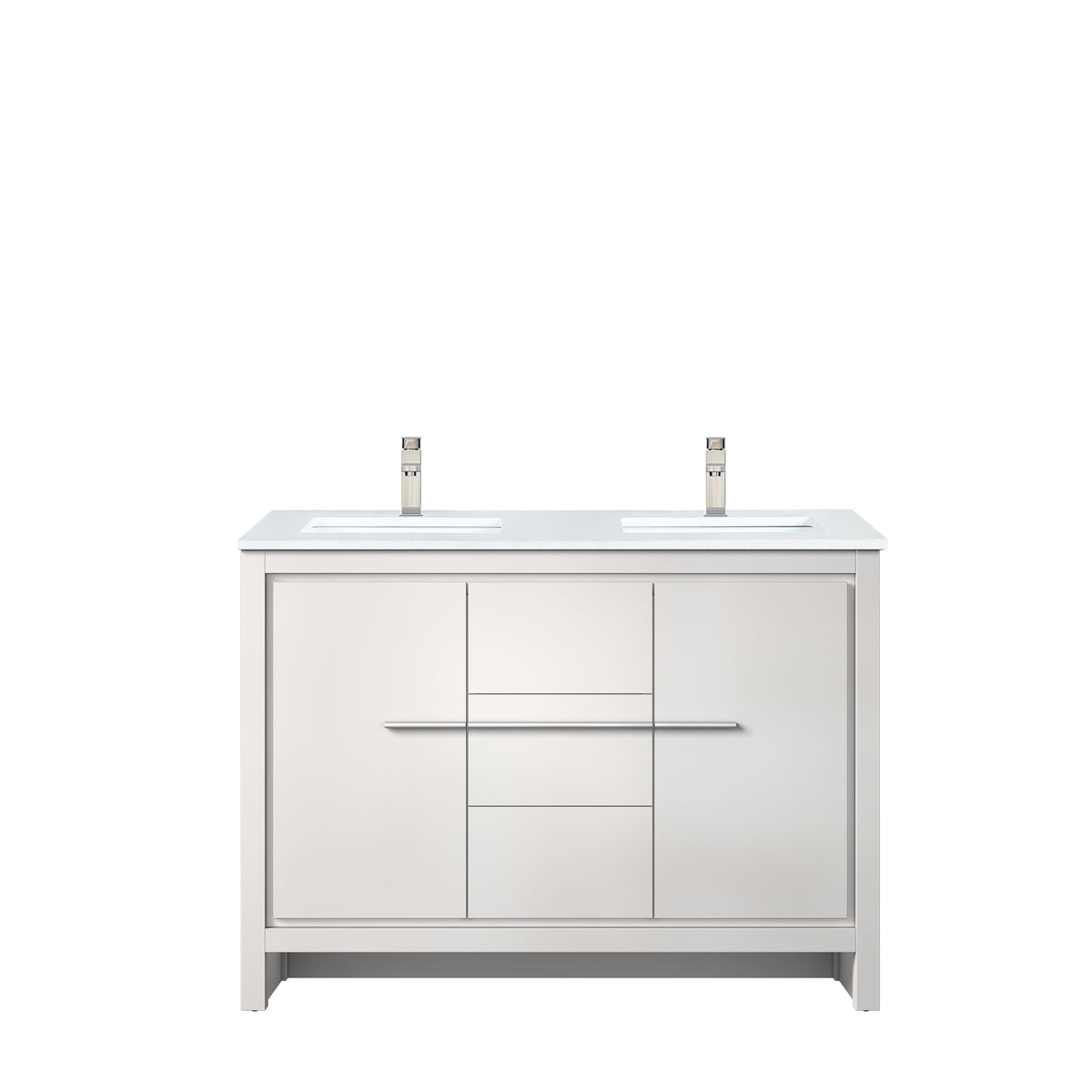 Lexora Lafarre 48 in. White Double Sink Bath Vanity