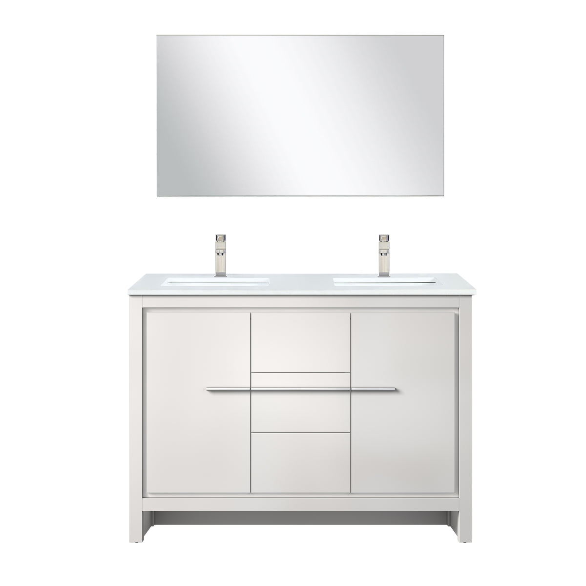 Lexora Lafarre 48 in. White Double Sink Bath Vanity
