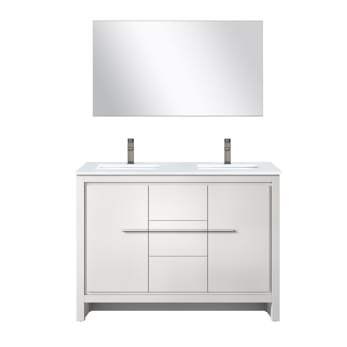 Lexora Lafarre 48 in. White Double Sink Bath Vanity