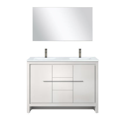 Lexora Lafarre 48 in. White Double Sink Bath Vanity