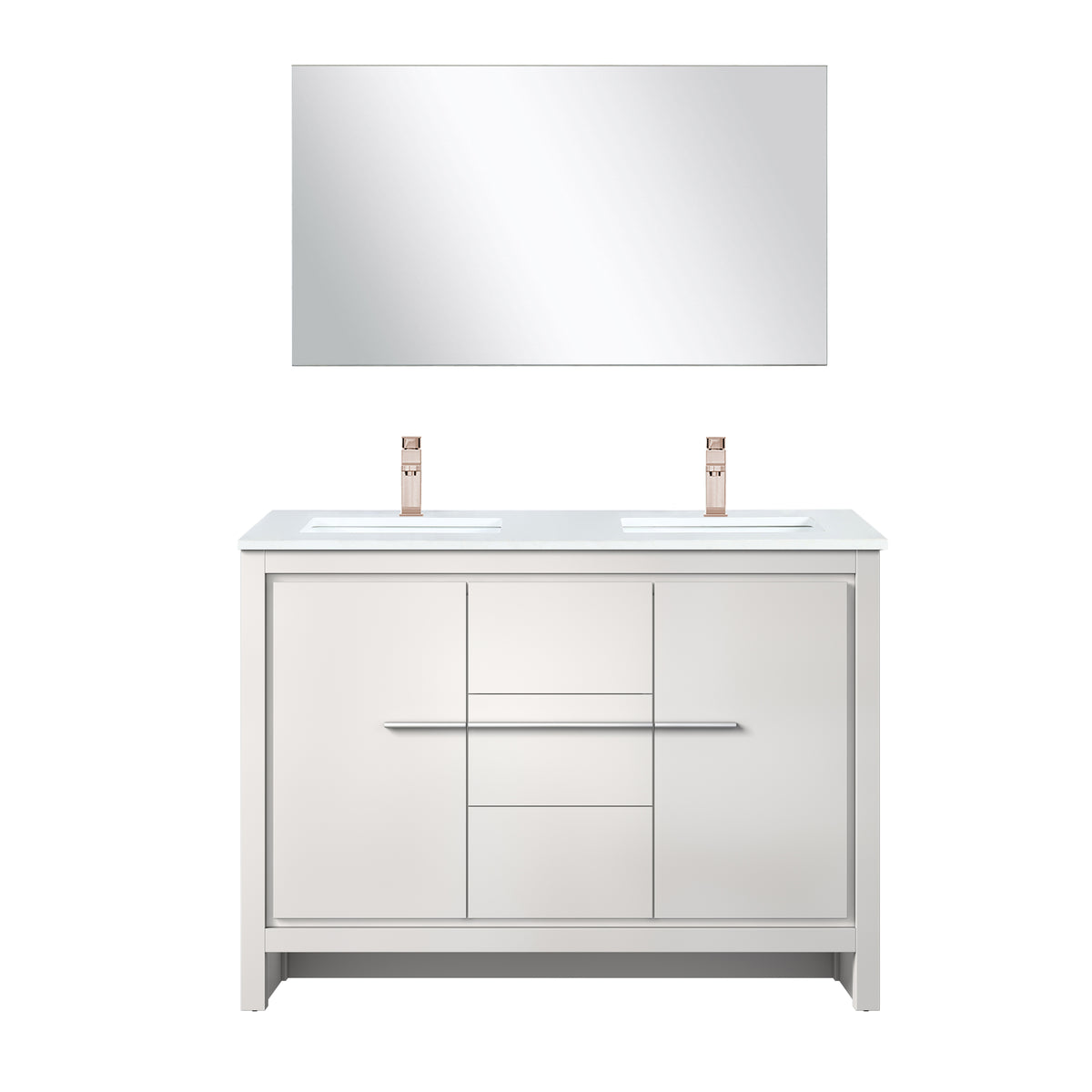 Lexora Lafarre 48 in. White Double Sink Bath Vanity