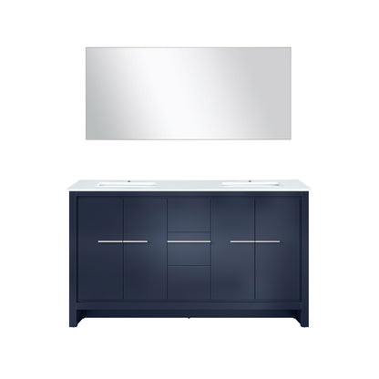 Lexora Lafarre 60 in. Navy Blue Double Sink Bath Vanity