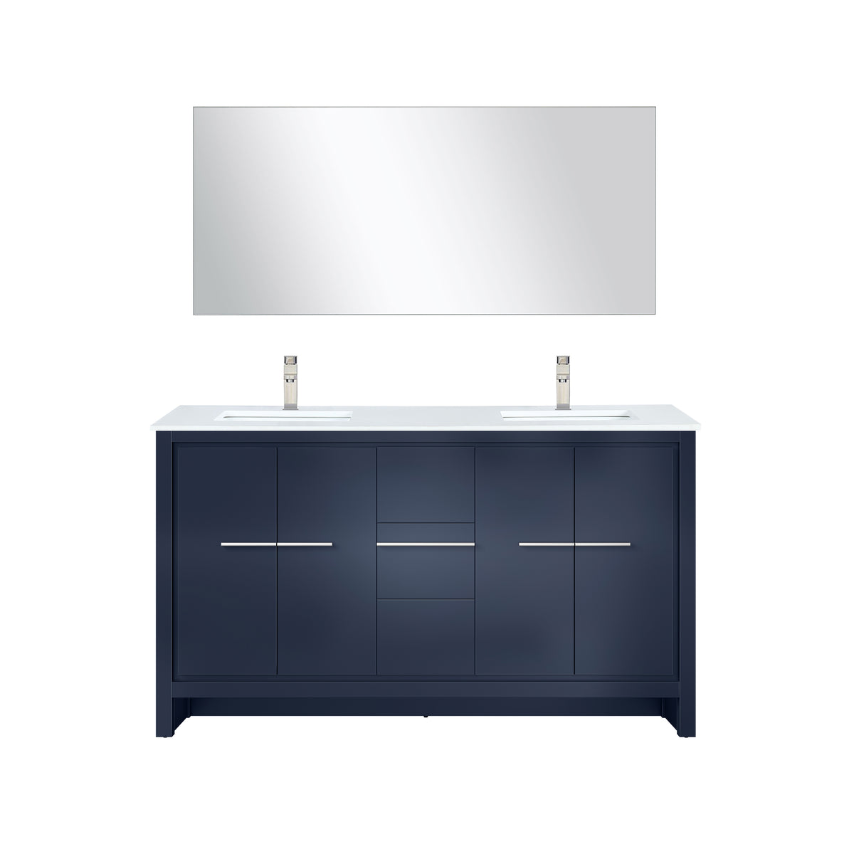 Lexora Lafarre 60 in. Navy Blue Double Sink Bath Vanity