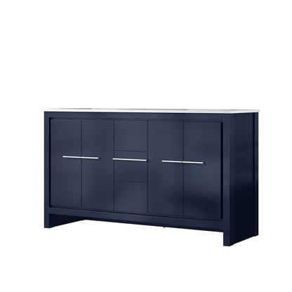 Lexora Lafarre 60 in. Navy Blue Double Sink Bath Vanity