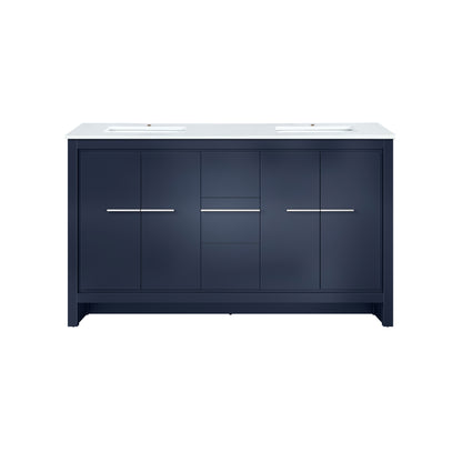 Lexora Lafarre 60 in. Navy Blue Double Sink Bath Vanity