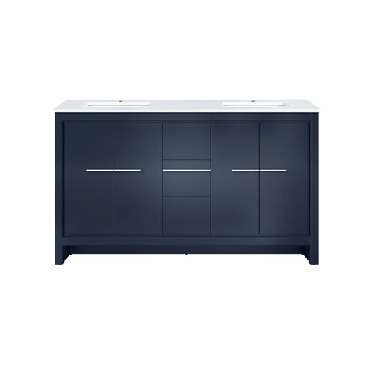 Lexora Lafarre 60 in. Navy Blue Double Sink Bath Vanity