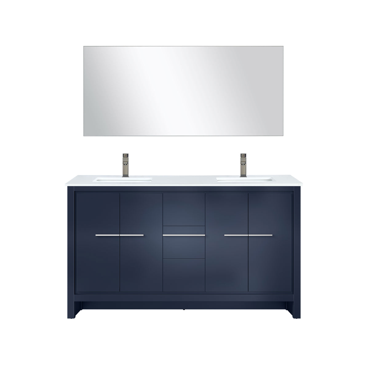 Lexora Lafarre 60 in. Navy Blue Double Sink Bath Vanity