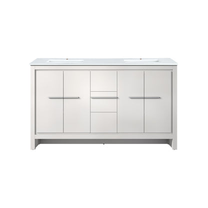Lexora Lafarre 60 in. White Double Sink Bath Vanity