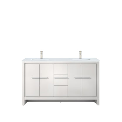 Lexora Lafarre 60 in. White Double Sink Bath Vanity