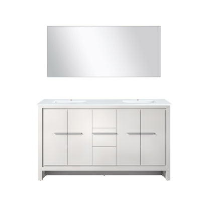 Lexora Lafarre 60 in. White Double Sink Bath Vanity