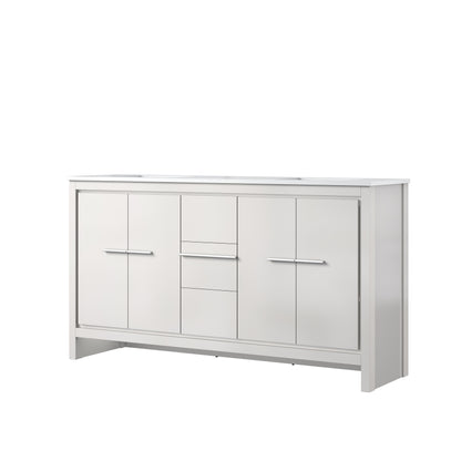 Lexora Lafarre 60 in. White Double Sink Bath Vanity