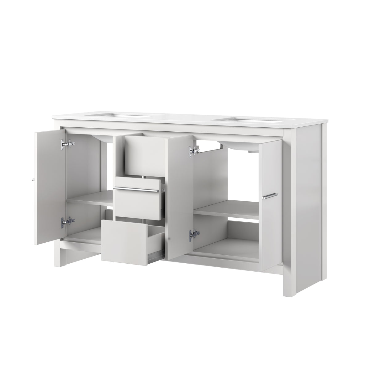 Lexora Lafarre 60 in. White Double Sink Bath Vanity
