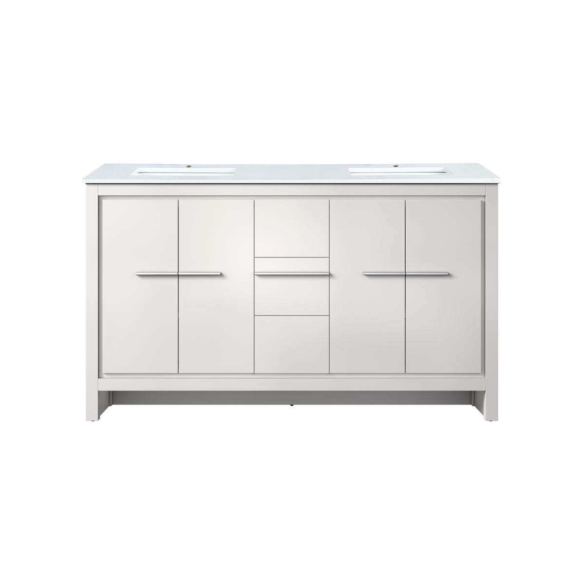 Lexora Lafarre 60 in. White Double Sink Bath Vanity