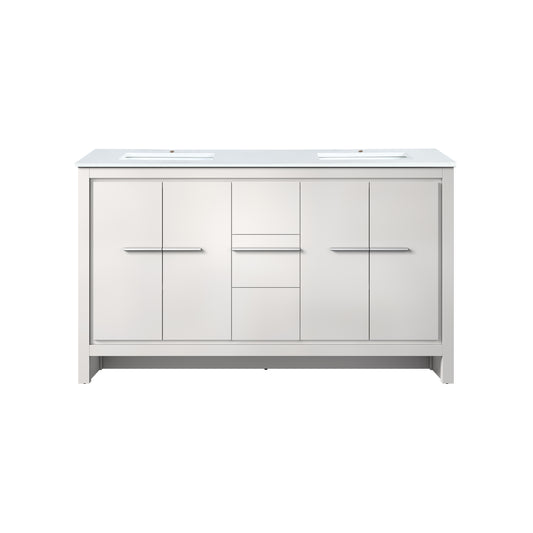 Lexora Lafarre 60 in. White Double Sink Bath Vanity