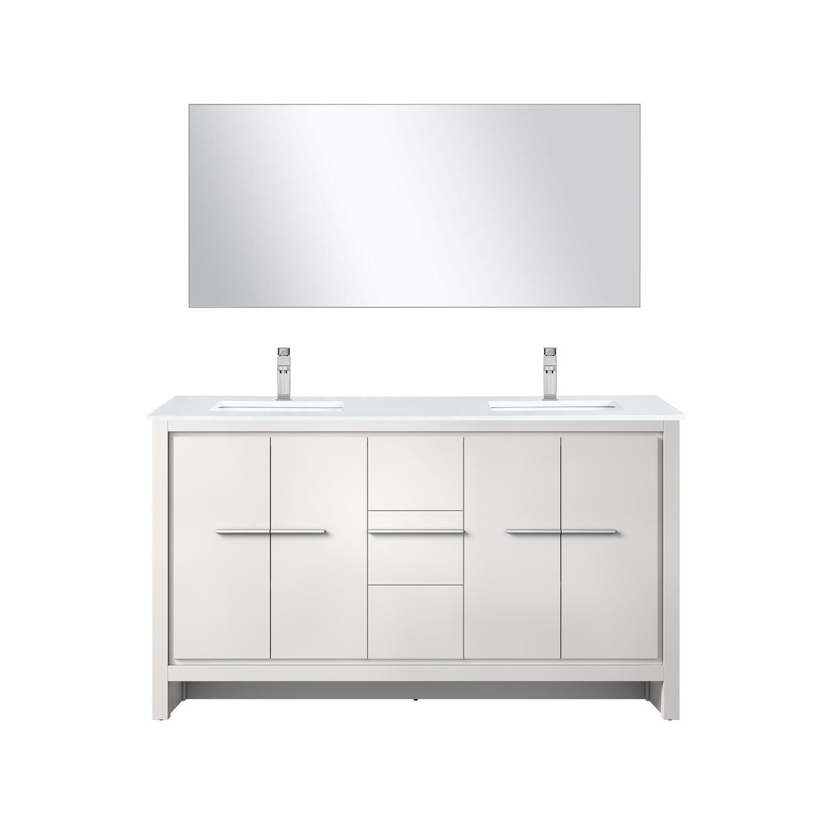 Lexora Lafarre 60 in. White Double Sink Bath Vanity