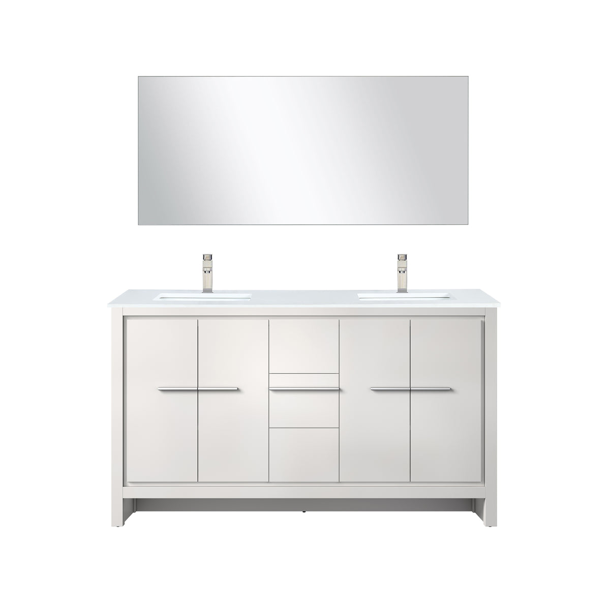 Lexora Lafarre 60 in. White Double Sink Bath Vanity