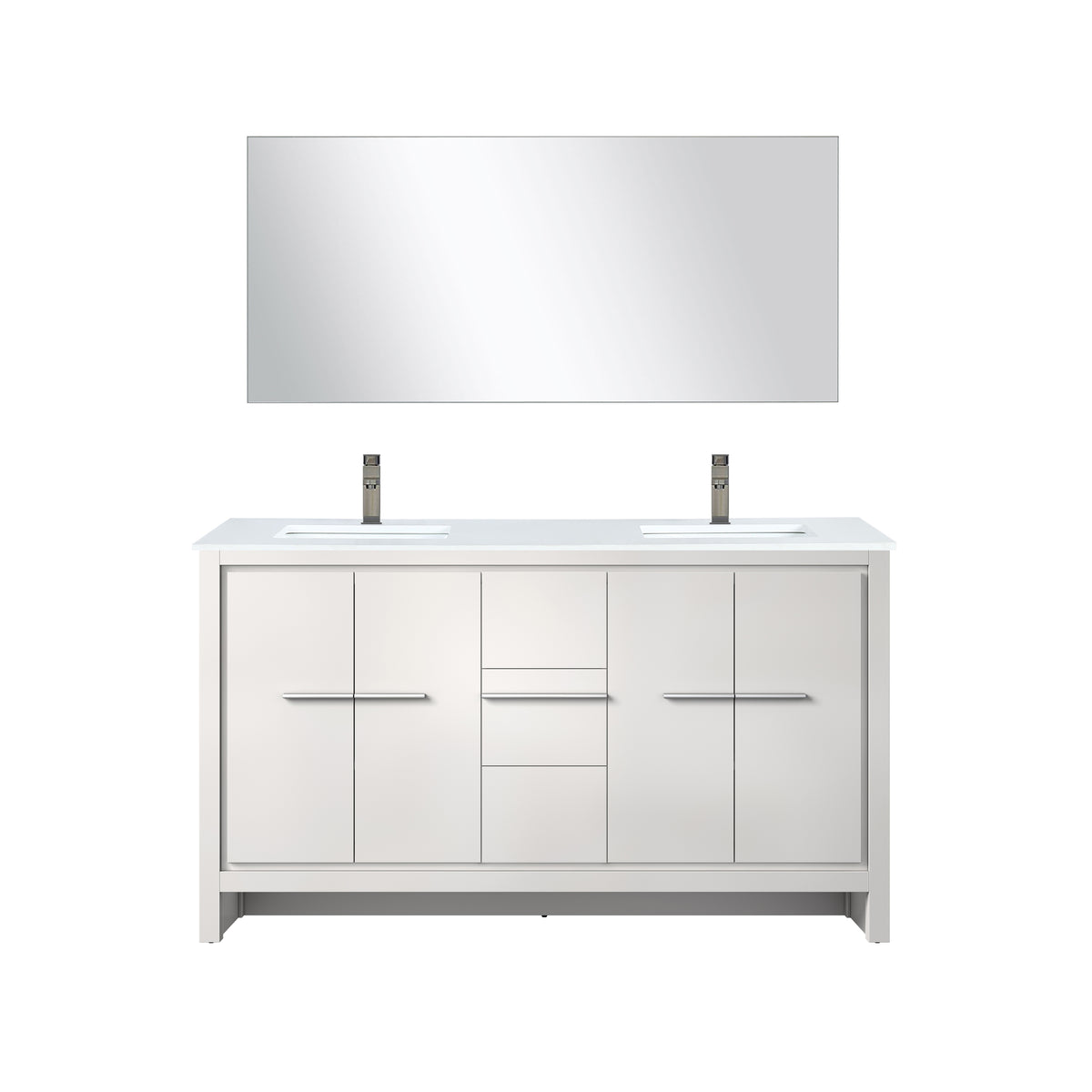 Lexora Lafarre 60 in. White Double Sink Bath Vanity