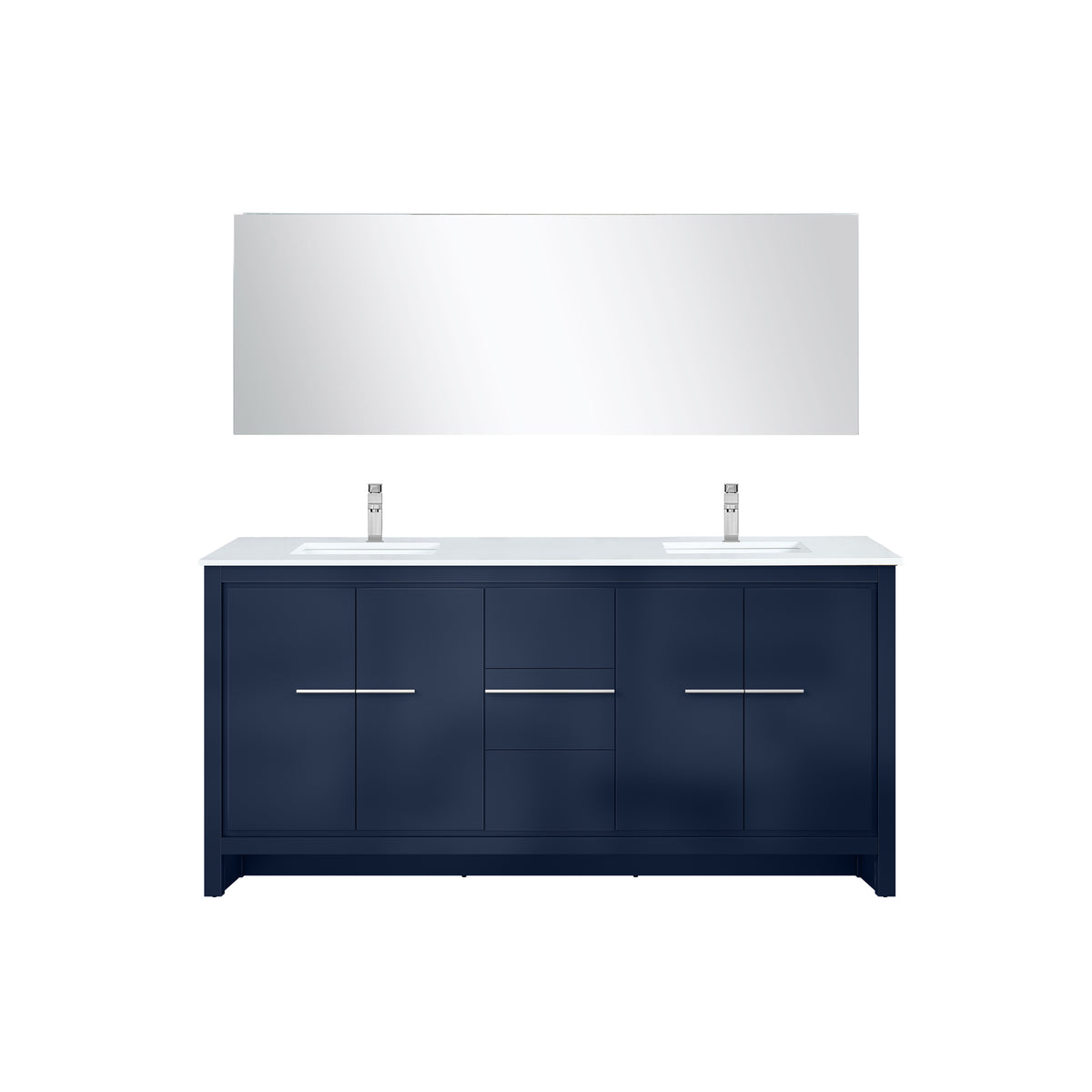 Lexora Lafarre 72 in. Navy Blue Double Sink Bath Vanity