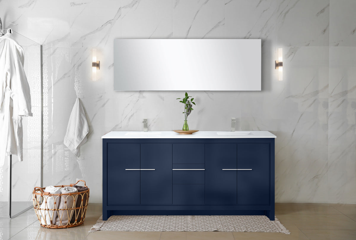 Lexora Lafarre 72 in. Navy Blue Double Sink Bath Vanity