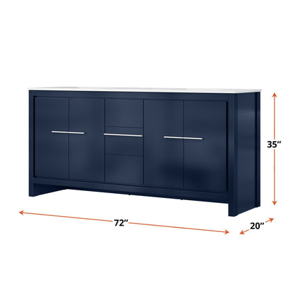 Lexora Lafarre 72 in. Navy Blue Double Sink Bath Vanity