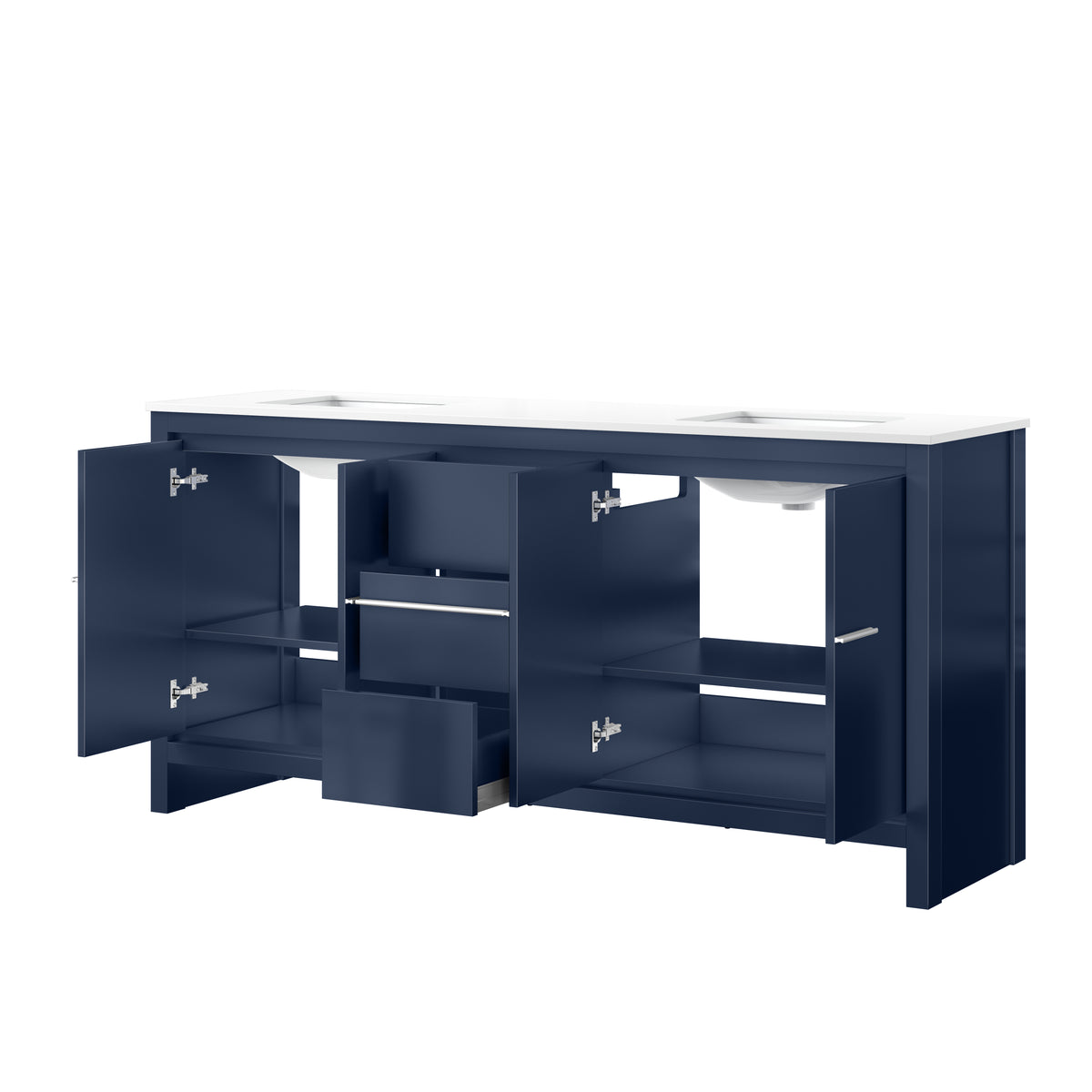 Lexora Lafarre 72 in. Navy Blue Double Sink Bath Vanity